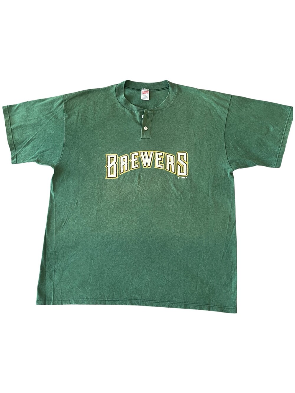 Vintage 90s Milwaukee Brewers MLB Mens Short Sleeve Jersey Green Size XL